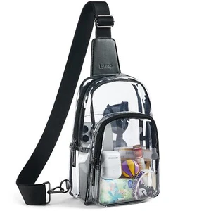 Clear Bag for Stadium Events Clear Purses for Women Men Large Crossbody Fanny... - Picture 1 of 7