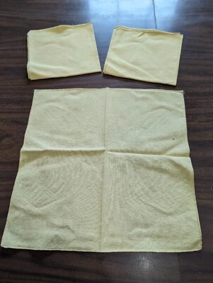 Lote De Colección De TRES Pañuelos Básicos Amarillo Pálido Algodón Lino  Foto 1 de 2