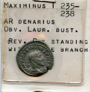 MAXIMUS 1 235-238 AR DENARIUS SILVER ANCIENT COIN SUPERIOR STAMP & COIN! - Imagen 1 de 3