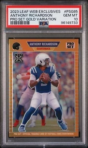 Juego Leaf Pro 2023 Web Exclusives Anthony Richardson Gold/199 PSG-85 PSA 10 - Imagen 1 de 1
