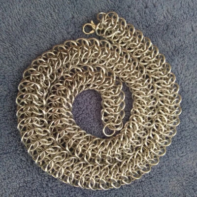 Collar de malla entrelazado europeo 4 en 1 calibre 18 hecho a mano Foto 1 de 4