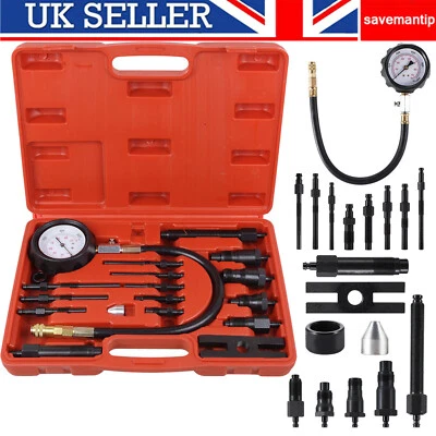 17pc Diesel Engine Compression Pressure Tester Injector Glowplug Valves Piston - Image 1 of 4