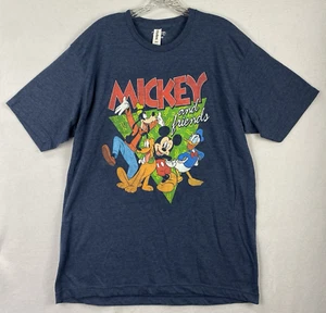 Camiseta azul Disney Mickey And Friends para hombre talla XL aspecto vintage algodón/poliéster - Imagen 1 de 6