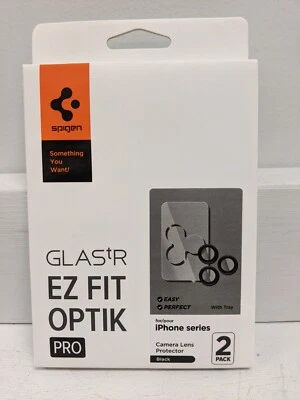 GLAStR EZ FIT OPTIK PRO CAMERA LENS PROTECTOR FOR IPHONE SERIES - BLACK - NEW - Image 1 of 4