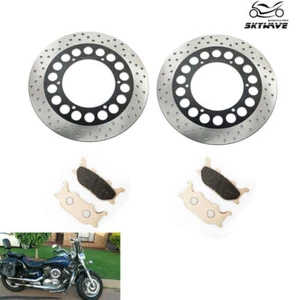 Pair Front Brake Discs Rotors Pads for Yamaha V Star XVS 1100 Classic Silverado - Picture 1 of 11