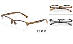 Reading Glasses Simple Classic Plastic Frame Reader Men Women Half Rimmed Design - Picture 1 of 7