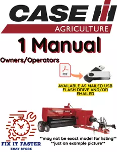CASE IH 8530 SQUARE BALER MANUAL OWNER OPERATOR PDF USB - Picture 1 of 3