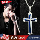 Men Women Stainless Steel Jesus Christ Cross Pendant Necklace Crucifix Chain New
