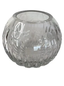 Vintage Ceskci Polen runde Kristall Rose Schale/Vase 5" - Bild 1 von 8