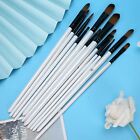 12x Nylon Hair Paint Brushes Set Oil Acrylic Drawing Brush (Round Flat Head) ?