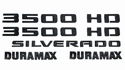 5x Fit Silverado 3500HD 2019-22 emblema de puerta negro brillante Duramax capó insignia Foto 1 de 4