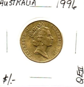 1996 AUSTRALIAN ONE DOLLAR COIN as pictured Queen Elizabeth II - Picture 1 of 8