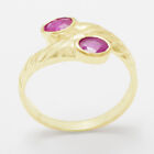 High Quality 10K Yellow Gold Natural Ruby Womens Band Ring - Sizes 4 To 12