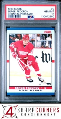 1990 SCORE YOUNG SUPERSTARS #9 SERGEI FEDOROV RC HOF PSA 10 - Image 1 of 3