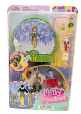MATTEL ELF Movie Polly Pocket Buddy & Santa Micro Dolls Christmas Playset 2025 New