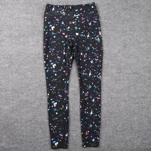 Fabletics Leggings Womens Medium Black High Rise Confetti Print Activewear Yoga - Picture 1 of 11