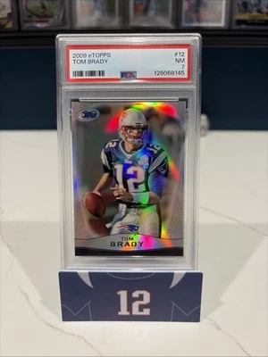 TOM BRADY 2009 ETOPPS REFRACTOR #'D /749 PSA 7 #12 INVEST GOAT HOF MVP TB12 - Image 1 of 2