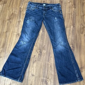 SILVER JEAN CO. Frances Flare Rip Style Mid Rise Women’s Size 29/31 Stretchy - Picture 1 of 9