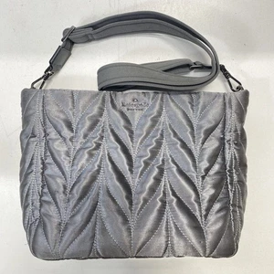 Kate Spade Grey Quilted Leaf Stitch Satin Satchel - Picture 1 of 5