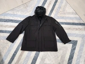 Calvin Klein XXL Black Fleece-Lined Stretch Jacket with Hidden Hood - Picture 1 of 9