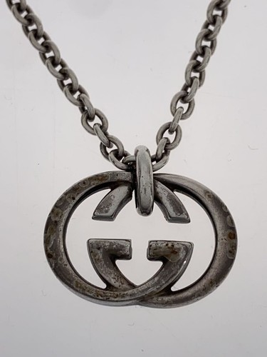 Collana Gucci argento 925 ciondolo sottile 50 cm