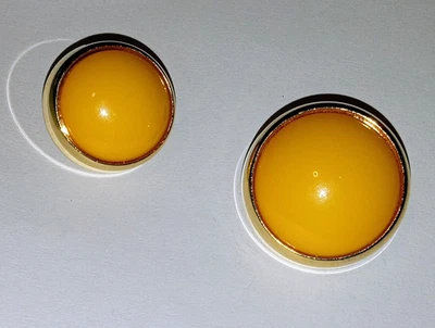 Juego de 2 Botones Vintage Tono Dorado Yema de Huevo Caña Amarilla Redondos Brillante Disfraz Se Foto 1 de 2