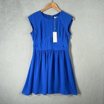 Vestido Rebecca Taylor Mujer 6 Azul Lapislázuli Fácil Vestido Manga Gorra Ajuste Acampanado Nuevo DEFECTUOSO Foto 1 de 4