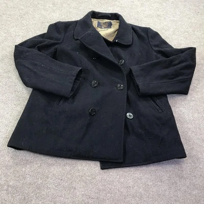 J.Crew Bayswater Peacoat Mens XL Blue Stadium Cloth Wool Double Breasted - Image 1 of 4