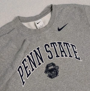 NEW Penn State Lions Nike Crewneck Sweatshirt Mens XL Light Gray Poly Blend - Picture 1 of 9