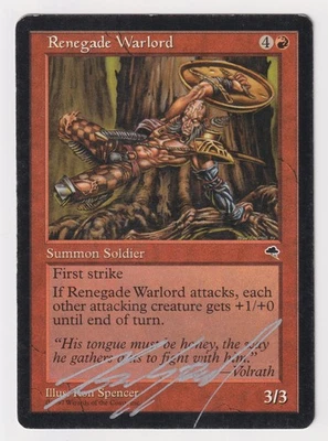 Silver Signed Renegade Warlord HP Tempest Artist Ron Spencer 1997 WOTC MTG Magic - Image 1 of 2