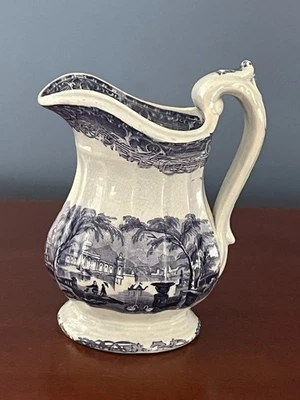 ANTIGUA JARRA MORERA BRITÁNICA TRANSFERWARE PODMORE WALKER VENUS C1840 RARA Foto 1 de 4
