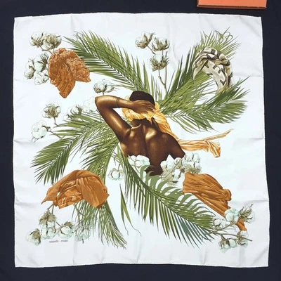 Cachecol Hermes Turbans Des Reines Carre 90 seda 100% multicolorido - Imagem 1 de 4
