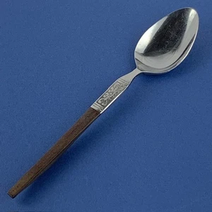 Interpur Edelstahl braun synthetischer Holzimitat Griff Servierlöffel INR19 MCM Vintage - Bild 1 von 6