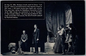 1939 New York City Spiel Postkarte "Abraham Lincoln in Illinois" Raymond Massey - Bild 1 von 2