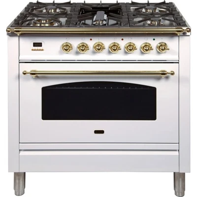 Ilve Nostalgie Collection UPN90FDMP/B 36 Inch Freestanding Dual Fuel Range - Image 1 of 4