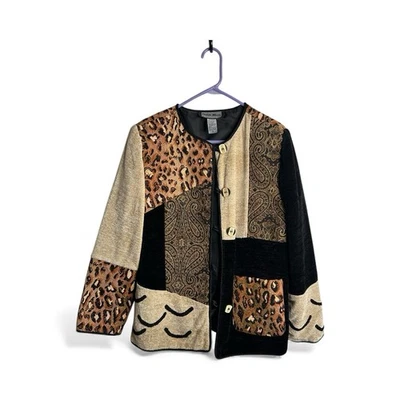 Blazer Indigo Moon Mujer Talla Pequeña Art Deco Negro Multicolor 1394 Foto 1 de 4