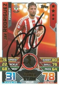 JAY RODRIGUEZ SIGNED SOUTHAMPTON 2015/2016 MATCH ATTAX TRADING CARD+COA - Picture 1 of 1