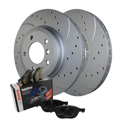 Kit de freno delantero 325 mm rotores perforados Bosch QuietCast pastillas de cerámica para BMW E46 E85 Foto 1 de 4