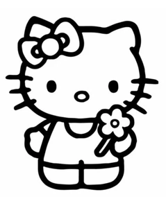 CALCOMANÍA DE VINILO CONTORNO DE FLORES HELLO KITTY - PARACHOQUES DE VENTANAS DE COCHE CARROCERÍA PORTÁTIL ETC - Imagen 1 de 2
