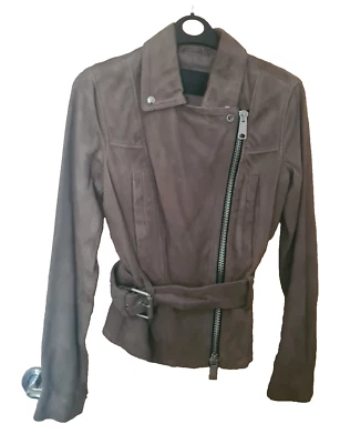 All Saints Jacket Light Brown  Suede Size 4 with Buckle - Image 1 of 3