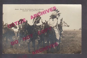 Oklahoma RPPC 1909 CRAZY SNAKE Warriors Indian Uprising 101 Ranch MARTIN Indians - Picture 1 of 3