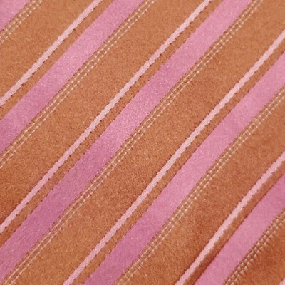 KITON ~ CAMISA DE VESTIR DE SEDA PARA HOMBRE TRAJE CORBATA ~ ROSA Y TOSTADO RAYAS ~ 60" Foto 1 de 3