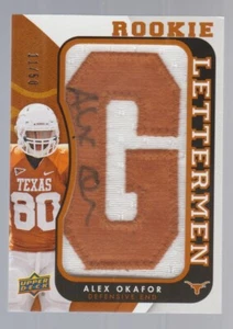ALEX OKAFOR Texas 2013 Upper Deck Lettermen Autograph "G" Patch SP RC AUTO /50 - Picture 1 of 2