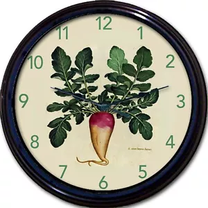 Rettich Botanische Wanduhr Vintage Look Neu 10" - Bild 1 von 2