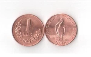 Albania Coin 1 Leke, 2008. Dalmatian Pelican, magnetic, copper. UNC - Picture 1 of 1