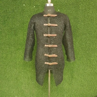9mm chainmail shirt,Flat Ring Riveted With Solid rings chain mail Hauberk - Image 1 of 4