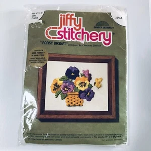 Vintage Sunset Designs Jiffy Heftset "Stiefmütterchenkorb" #256A versiegelt NEU Blumen - Bild 1 von 8