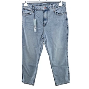 Jeans rectos ajustados de cintura alta River Island, talla UK 14S, azul claro - Imagen 1 de 18