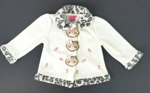 Giacca Pile Young Hearts 18 Mesi Neonata Ragazza Bottone Frontale Gatto Gattino - Foto 1 di 10