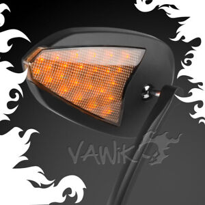 VAWiK - mirrors FLASH OVAL black turn signals LED fits Harley Road King ROCKER C